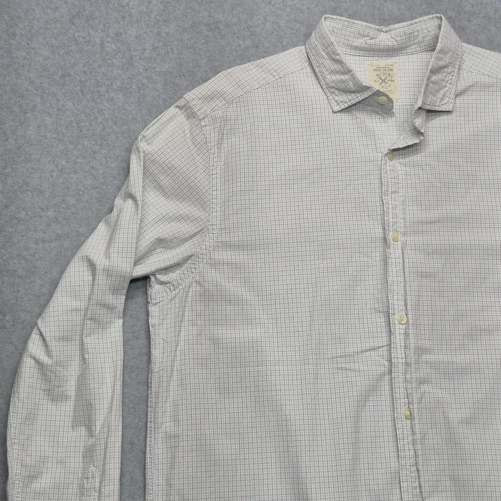 Vintage Polo Jeans Co Shirt Mens L Plaid Button Down Long Sleeve Casual RL-67